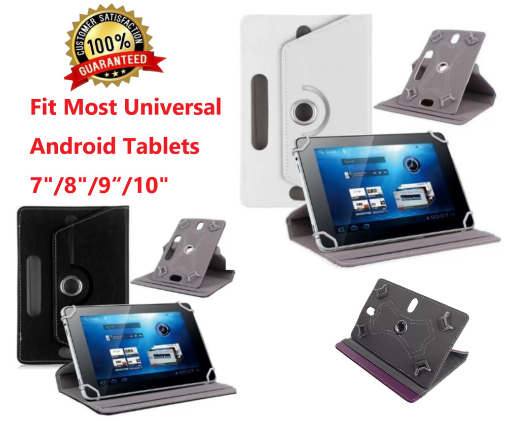 Folio Leather Case stand Cover Fits Universal Android Tablet PC 7" 8" 9" 10"