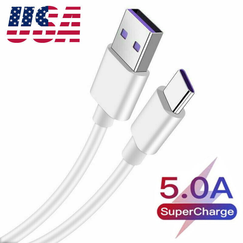 USB C Type C Fast Data Charging Cable For Samsung LG Phones Tablets Android