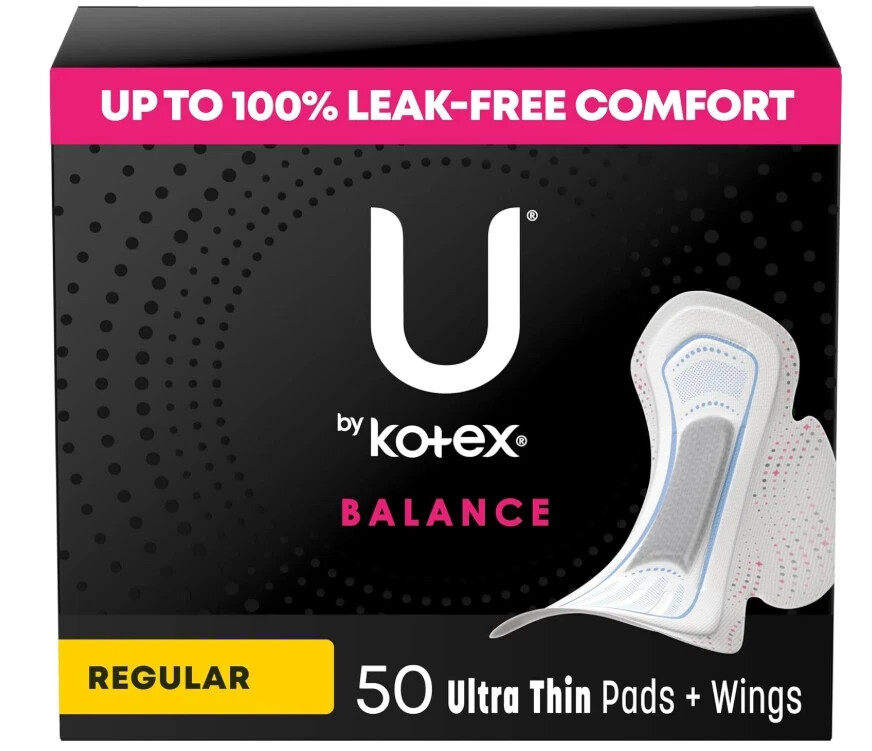 Balance Ultra Thin Pads with Wings Regular Absorbency 50 Count Packaging May ...