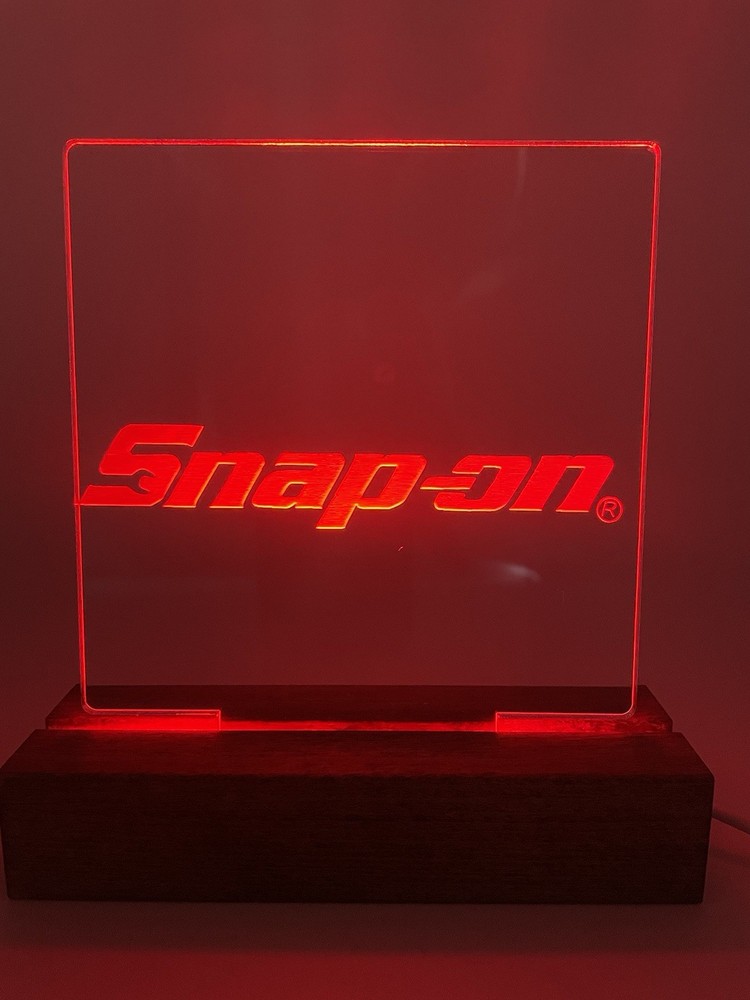 SNAP-ON TOOL BOX LOGO EMBLEM LED Sign With Base
