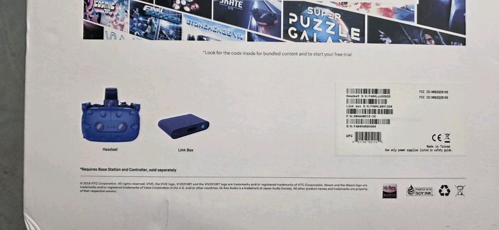 htc vive pro hmd (99HANW015-CC)