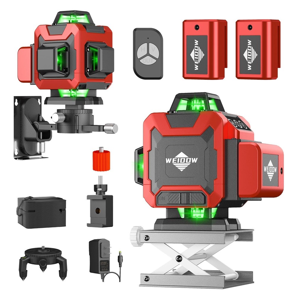 Laser Level,WEIDDW 4D 16 Lines Level 4x360 Self Leveling Tool for Construction