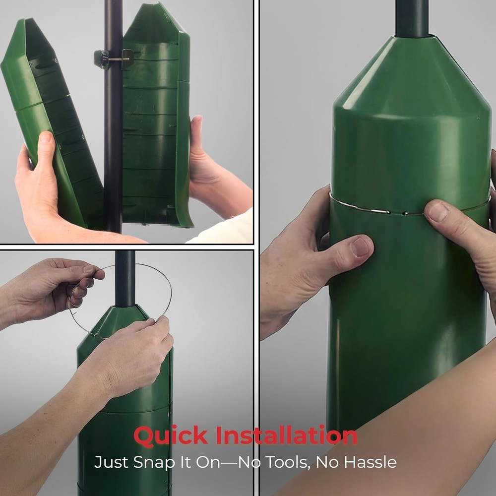 18" Squirrel Baffle - Easy Install Pole Wrap Around Baffle: Protect Hanging B...