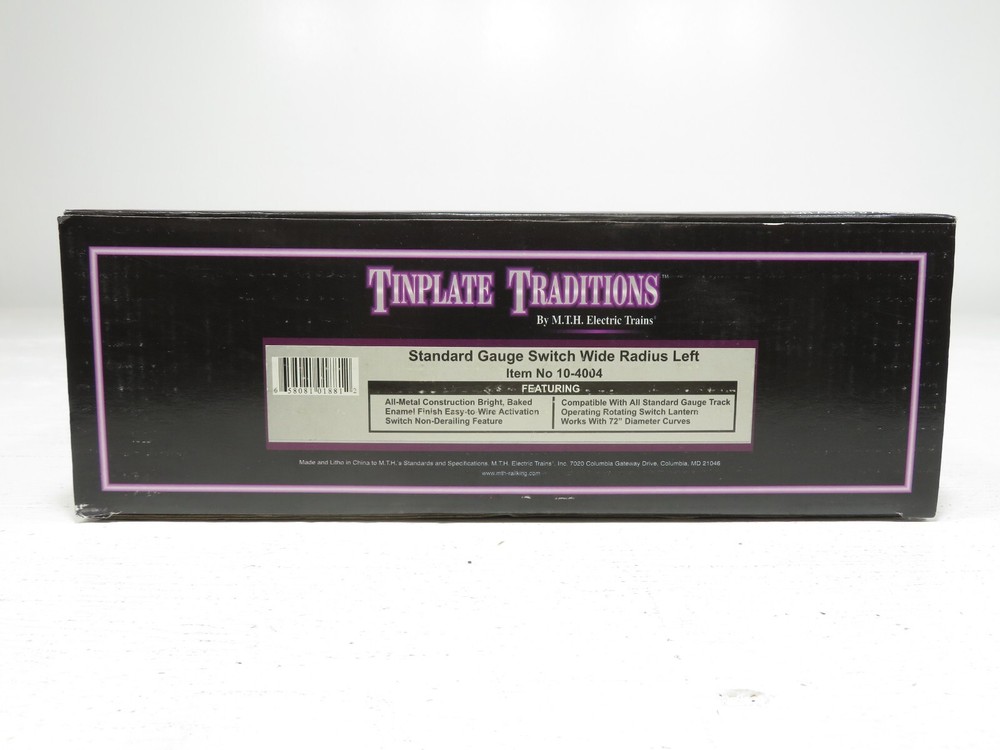 MTH 10-4004 Std. Gauge Switch Wide Radius Left LN