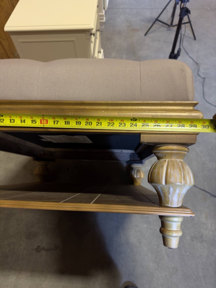 Dimensions Furniture Large Rectangular Upholstered Ottoman Wood Frame