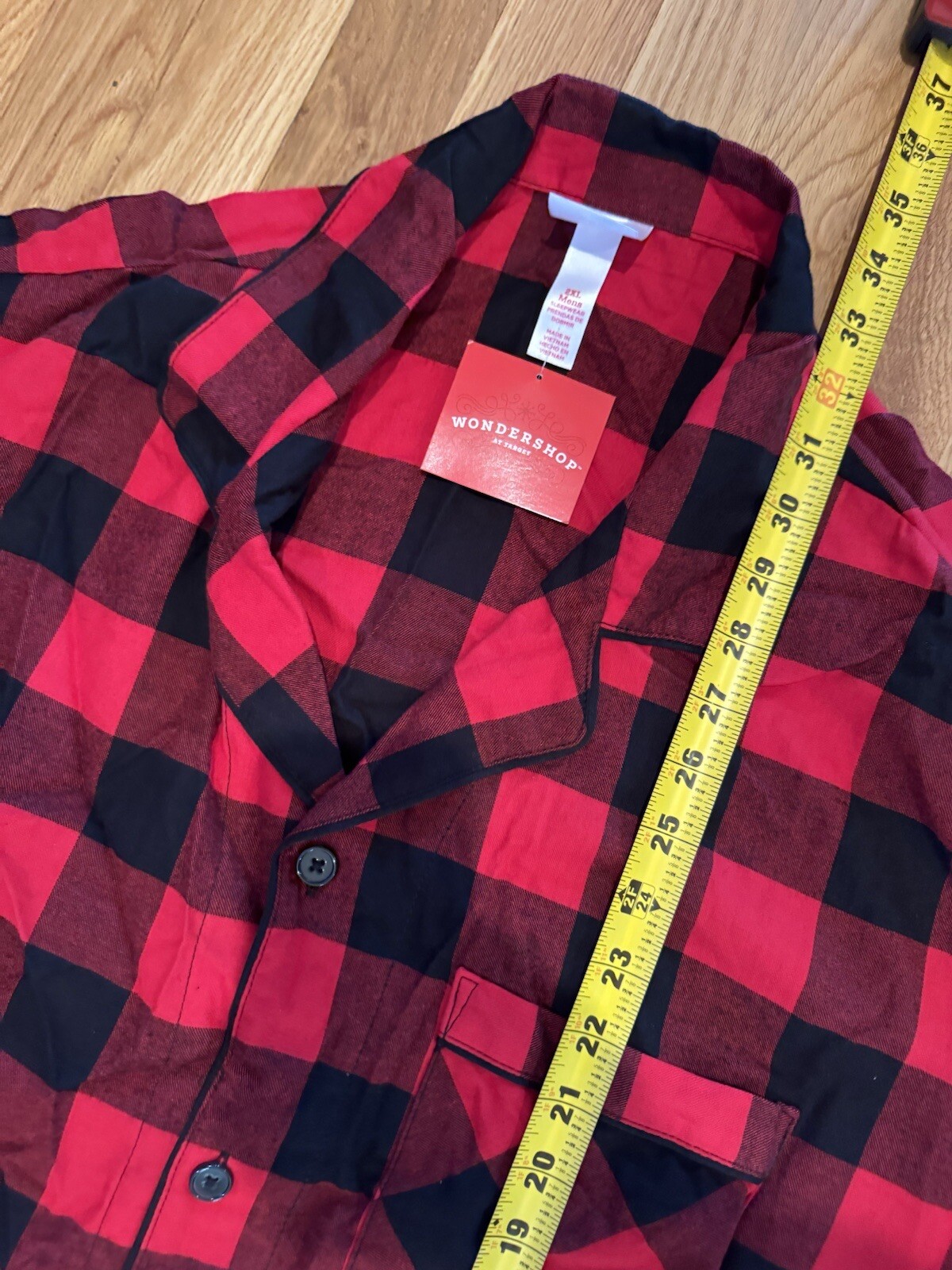 Men's Big & Tall Size 2XL Red Buffalo Check Flannel Pajama Set - Wondershop™ NEW
