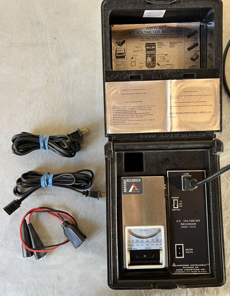 AMPROBE AC Voltmeter Recorder PAV3X in Carry Case EUC