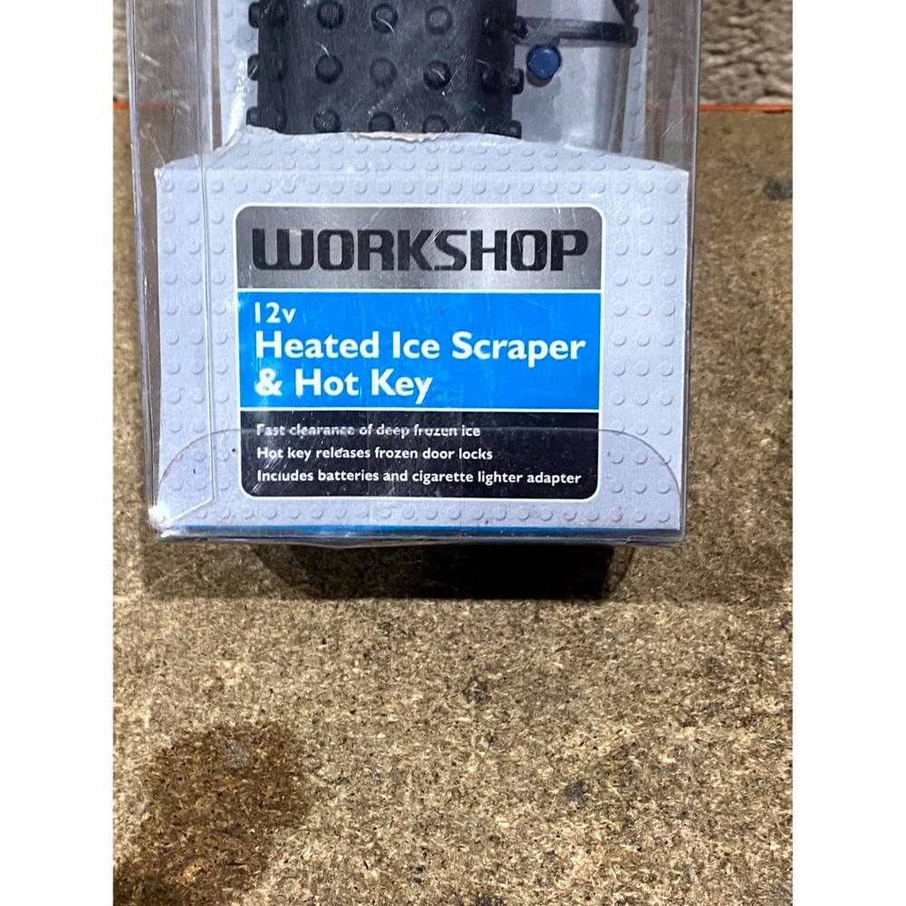Workshop 12V Heated Ice Scraper & Hot Key Tool Silver For Winter Snow Removal