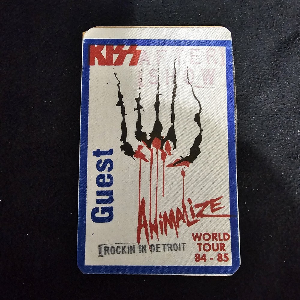 KISS Animalize Tour Guest Pass Detroit 1984