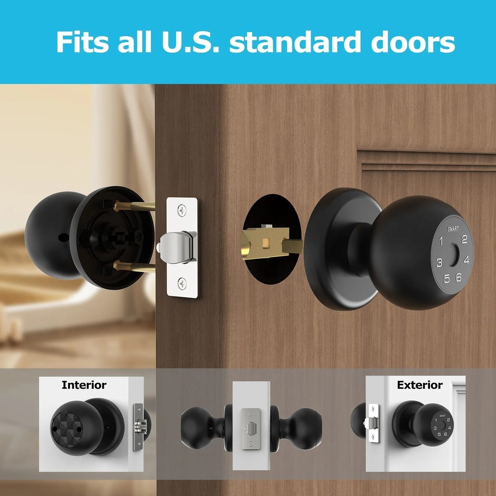 Smart Fingerprint Door Lock Keypad Touchscreen App Controlled Keyless Entry