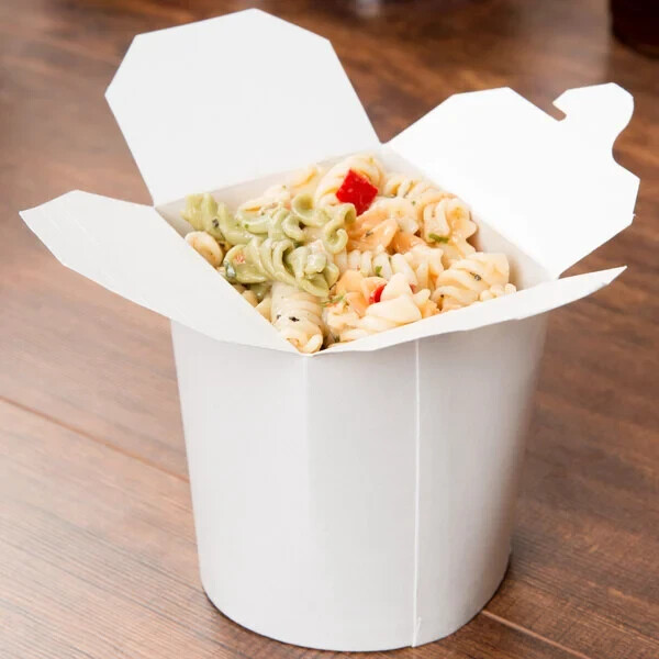 Fold-Pak SmartServ 16SSPLAINM 16 oz. White Microwavable Paper Take-Out Container