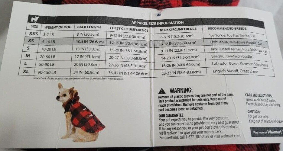 Pet Dog / Cat Jacket Vibrant Life Red & Black Plaid Size X-Small 5 lbs to 10 lbs