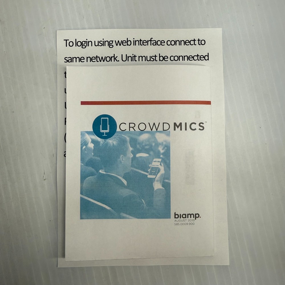 Biamp Crowd Mics ATOM Wireless Audio Hub Excellent Condition