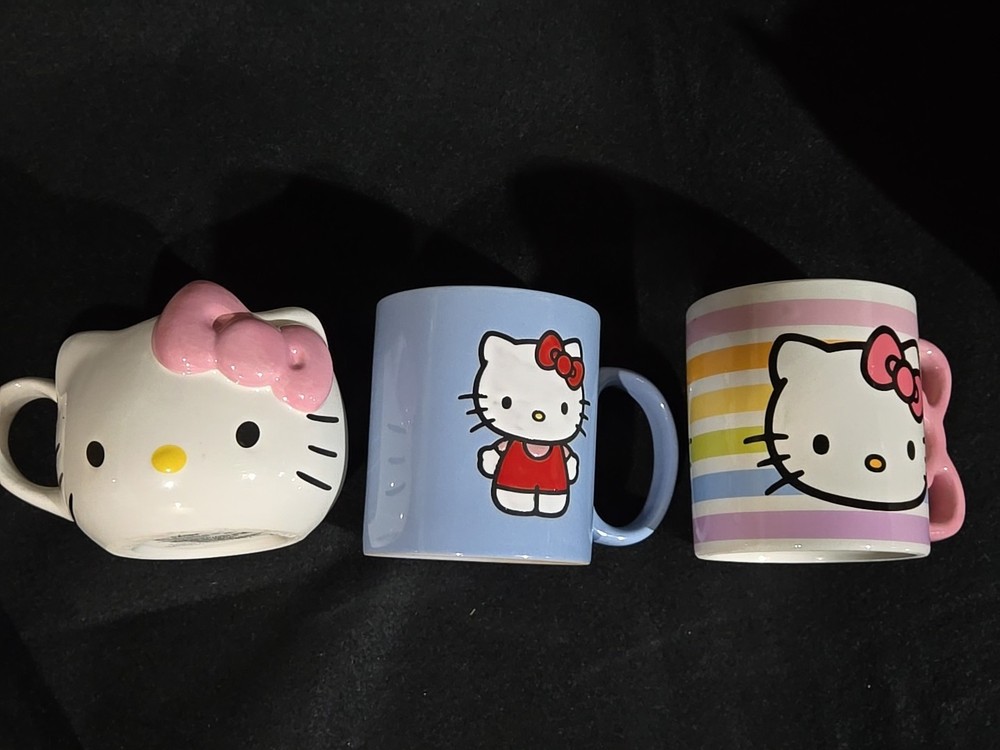 3 Sanrio Hello Kitty Ceramic Mugs
