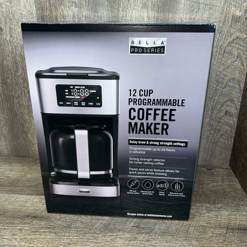 Bella PRO - 12-Cup Programmable Coffee Maker - Stainless Steel
