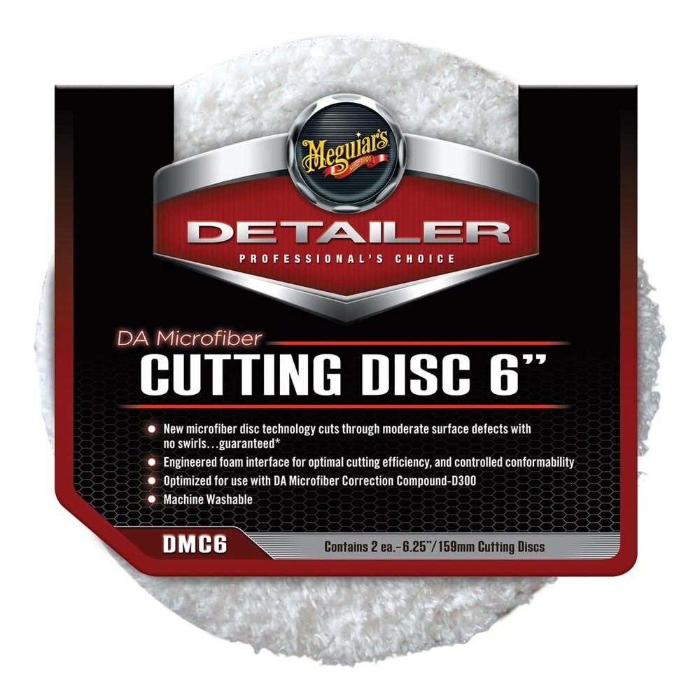 Meguiars Meguiar s Dmc6 Da 6 Microfiber Cutting Disc 2 Pack White