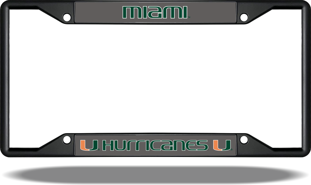 Miami Hurricanes Black License Plate Frame