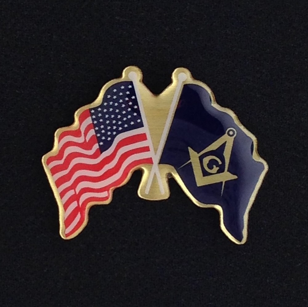 Masonic  & U.S. Flag Lapel Pin (USM2-1)