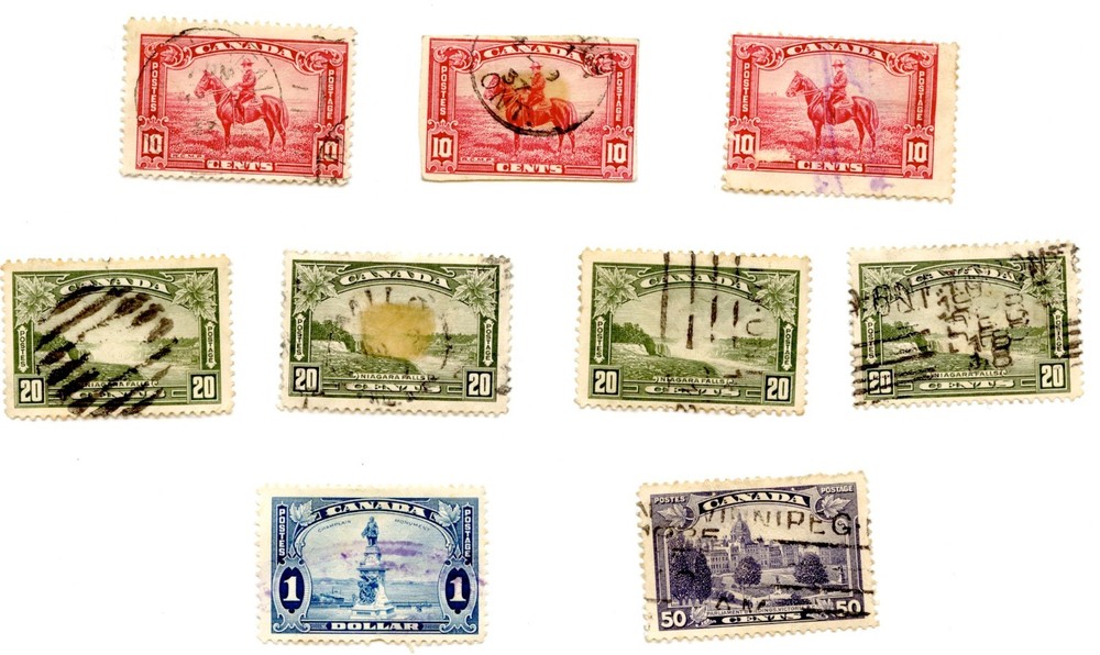 Canada KGV Scroll Issue High Values Used 10¢–$1 Mountie $1 Champlain