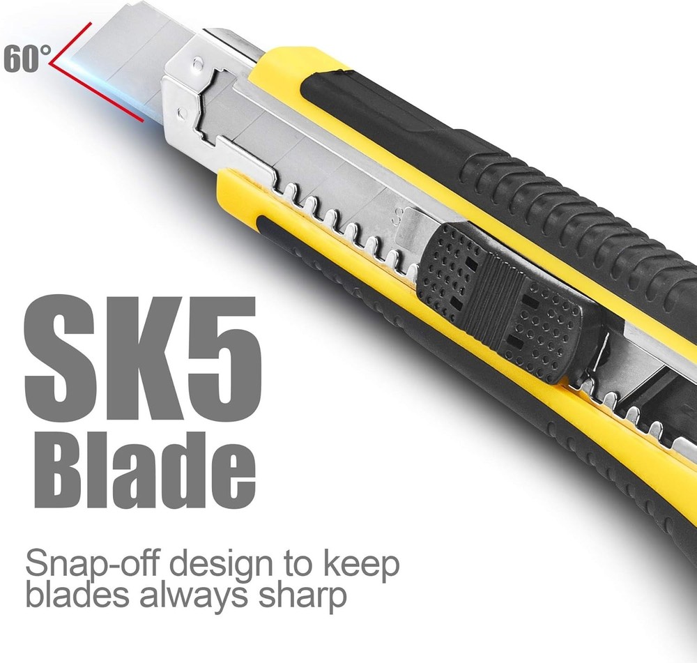 Utility Knife Box Cutter Retractable Self Loading Heavy Duty Snap Off Quick C...