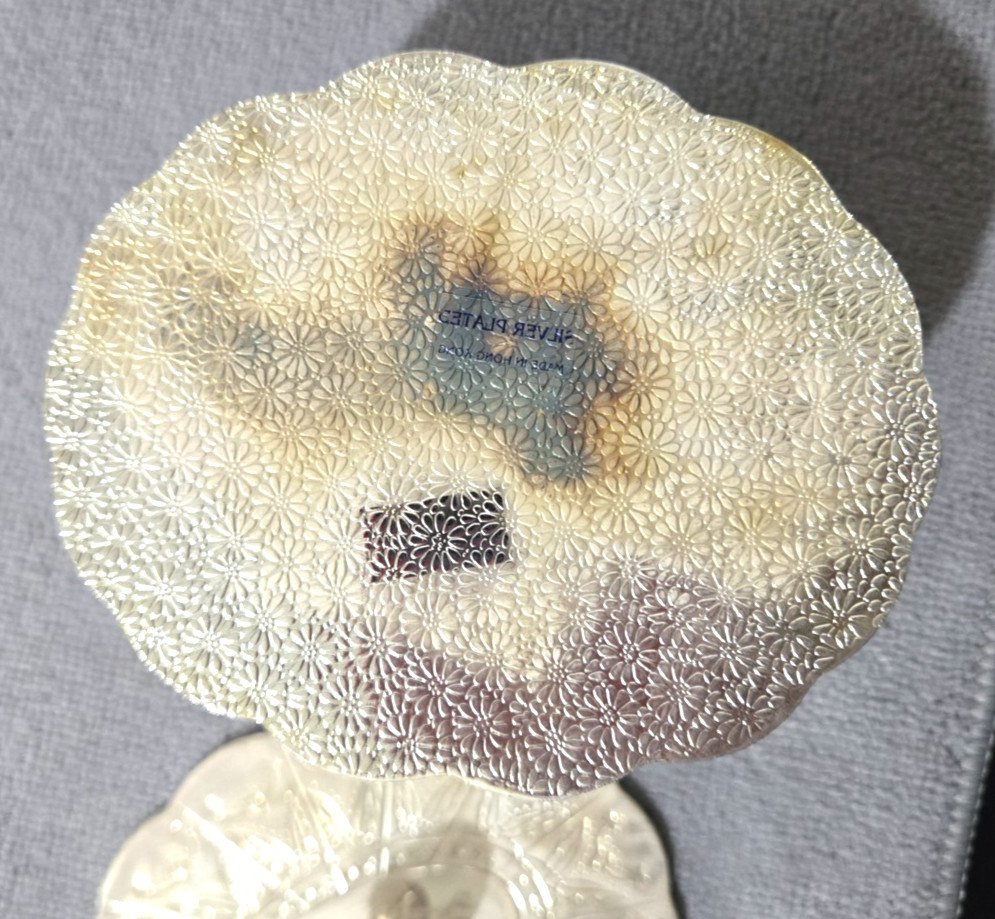 Vintage International Silver Co Silver Plated Lined Oval Trinket Jewelry Box