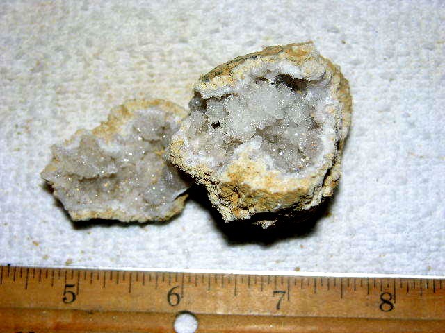 Geode pair opened with crystal centers 2 inch G38