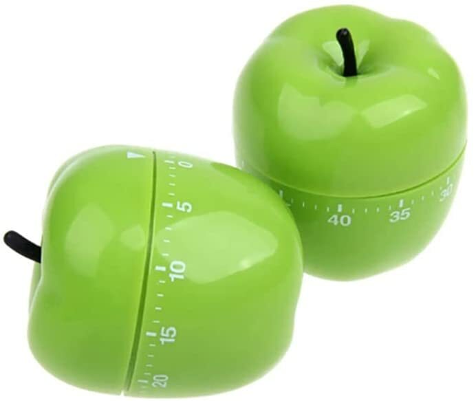 Green Apple Mechanical Rotating Kitchen Timer (60 Minutes Max)