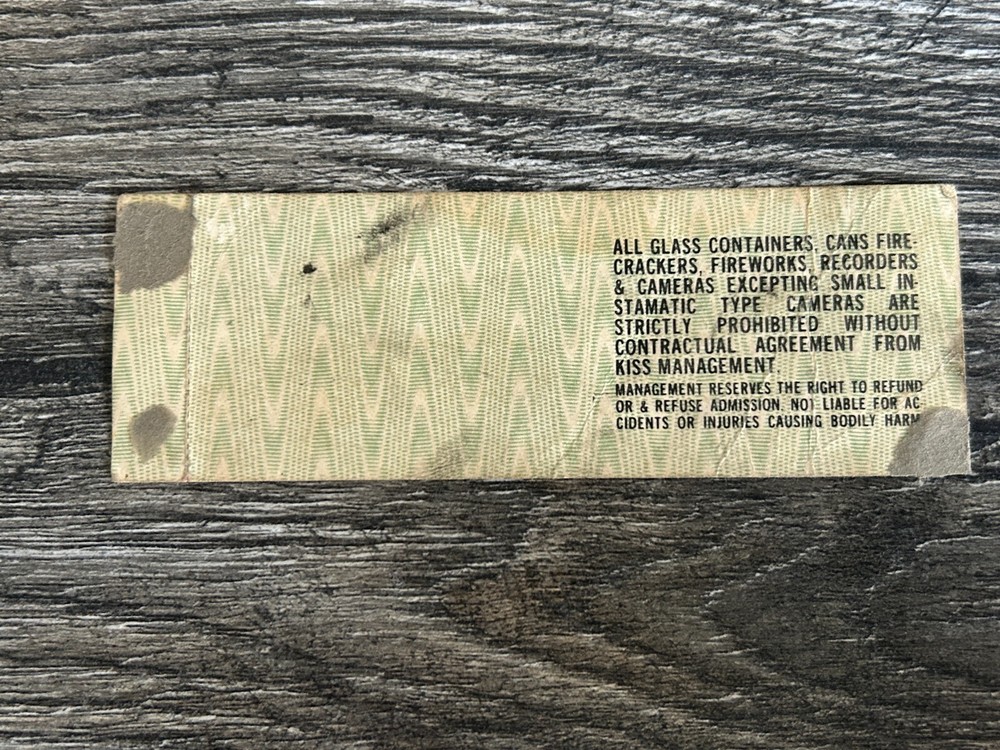 KISS FULL TICKET STUB Oklahoma 1977 Alive 2 Concert Tour Vintage Kiss Aucoin