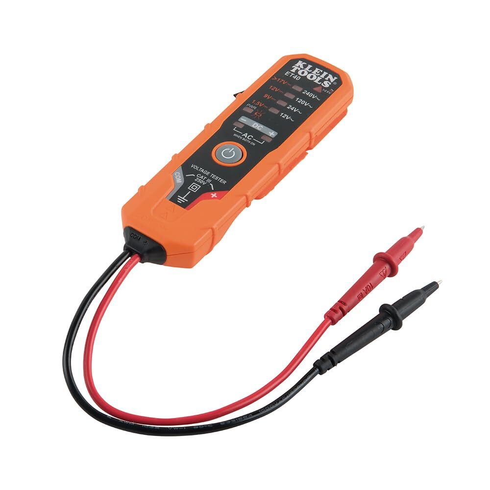 Klein Tools ET40 Electric Voltage Tester AC DC Voltage Meter with LED Indicator