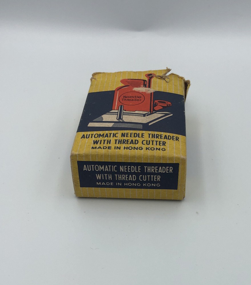 Vintage Automatic Needle Threader with Thread Cutter in Yellow Box Hong Kong