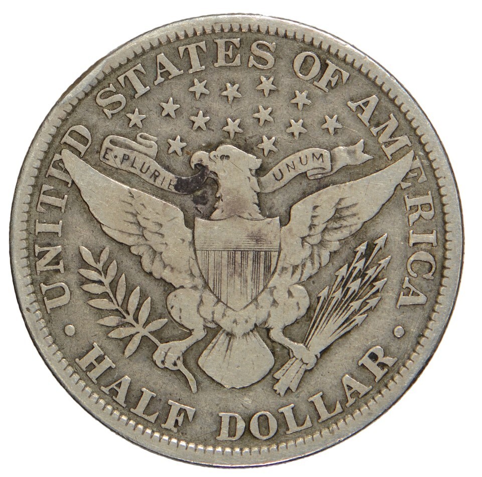 1906 Barber Half Dollar 90% Silver ~ Fine