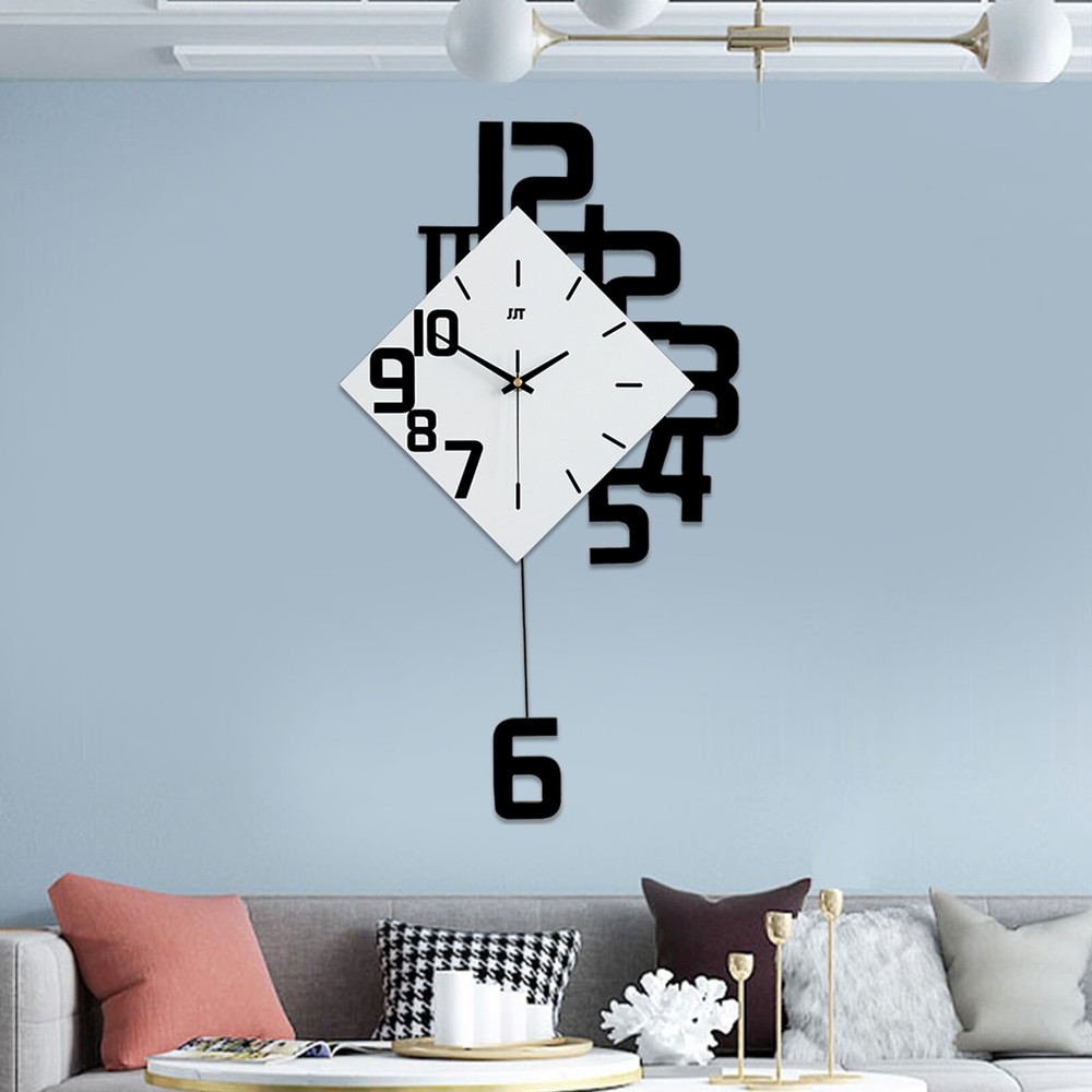 Modern Wall Clock Pendulum Nordic Clock Metal Quartz Swing Clock Living Room