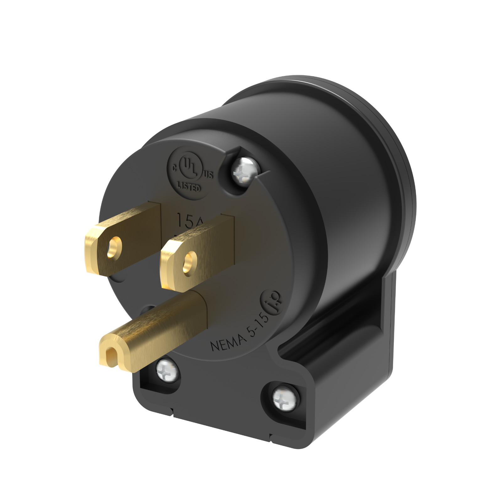 Male 90 Right Angled Extension Cord Replacement Ends 15A 110V Power Plug Repair