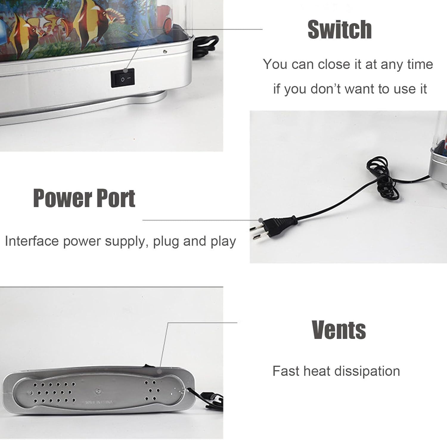 Mini Fake Fish Tank Artificial Tropical Moving Fish Night Light Fish Lamp