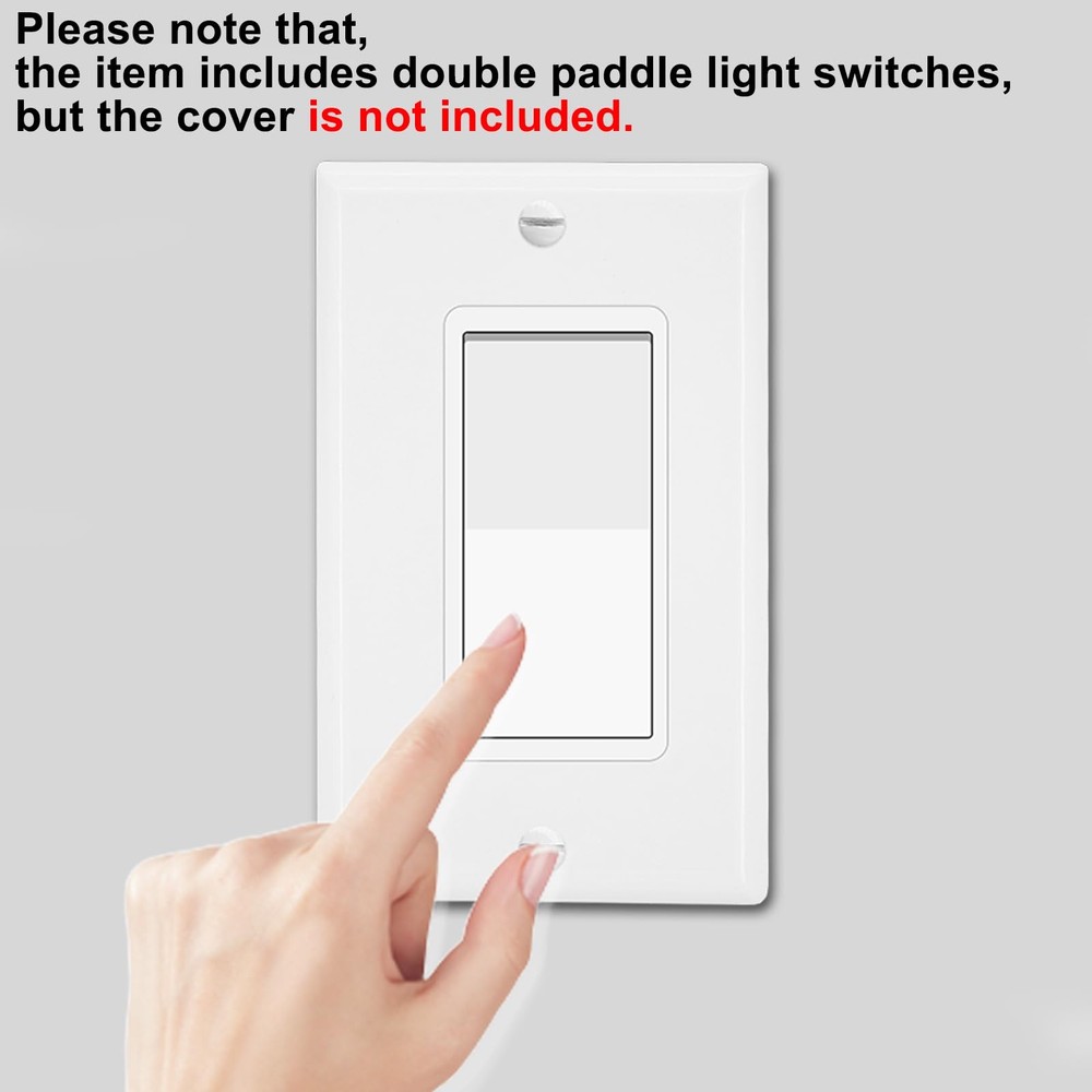 Greencycle Single Pole Rocker Light Switch,Paddle Switch Pole, 2
