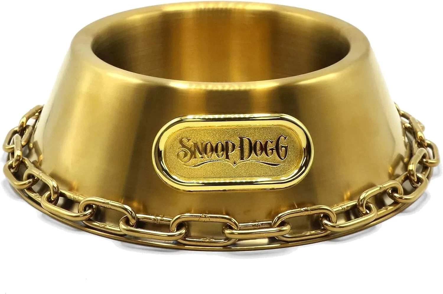 Snoop Doggie Dogg Off the Chain Deluxe Gold Pet Dog Food Bowl Large Feeding