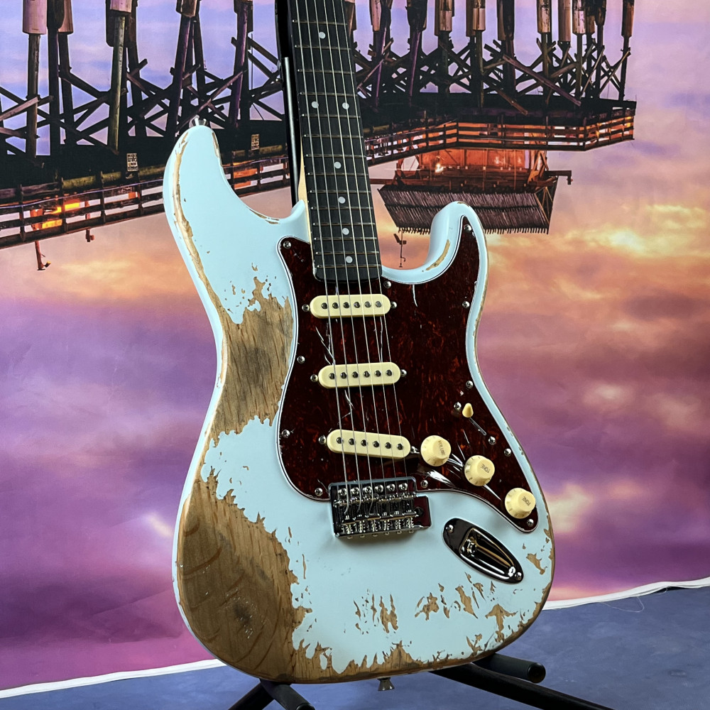 Blue Handed Heavy Relics Aged Electric Guitar Rosewood Fingerboard in stock