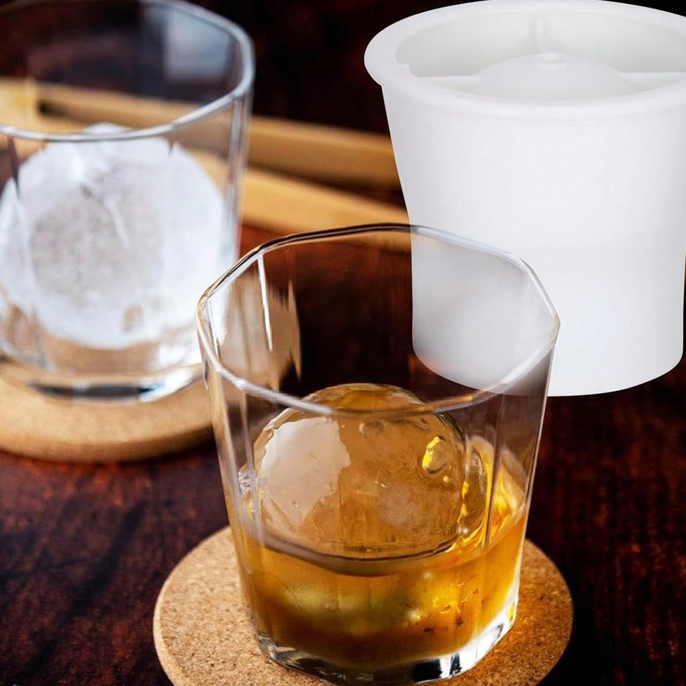 Sphere lce Ball Mold Round Maker Whiskey Cube Mold Stackable Silicone