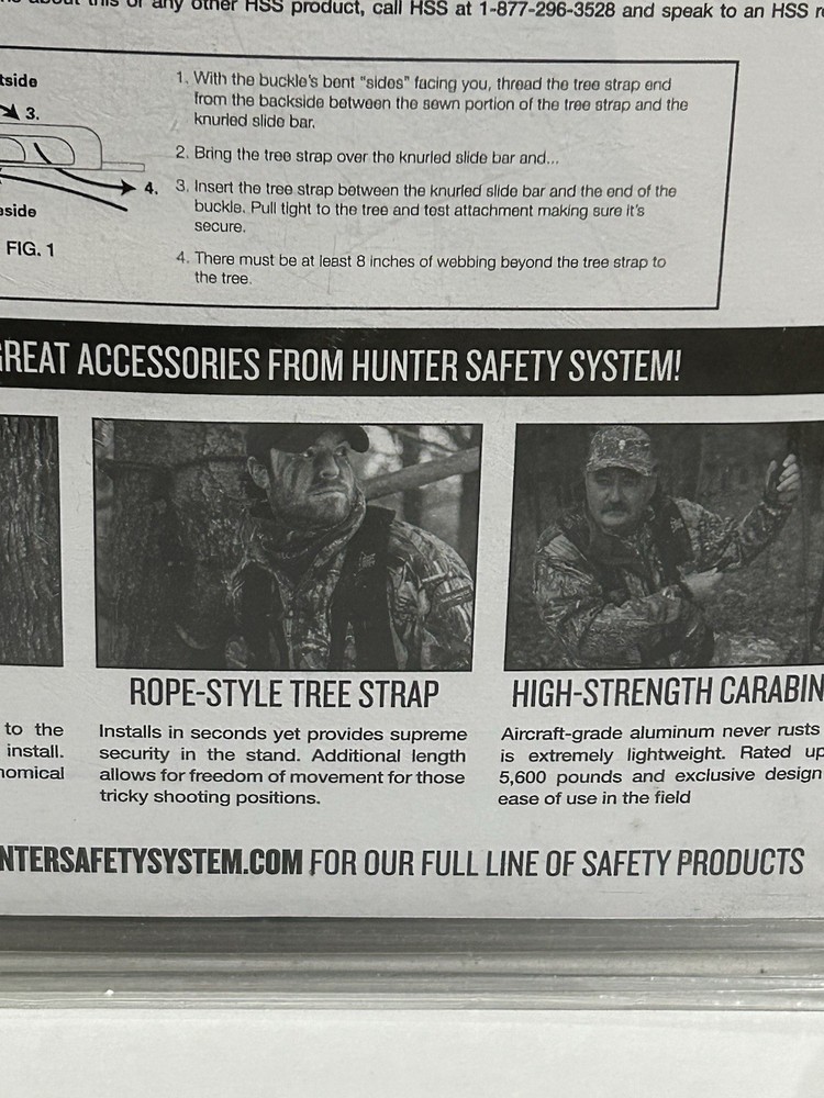 Hunter Safety System Quick-Connect Tree Strap Tree-Stand Hunting Single NOS