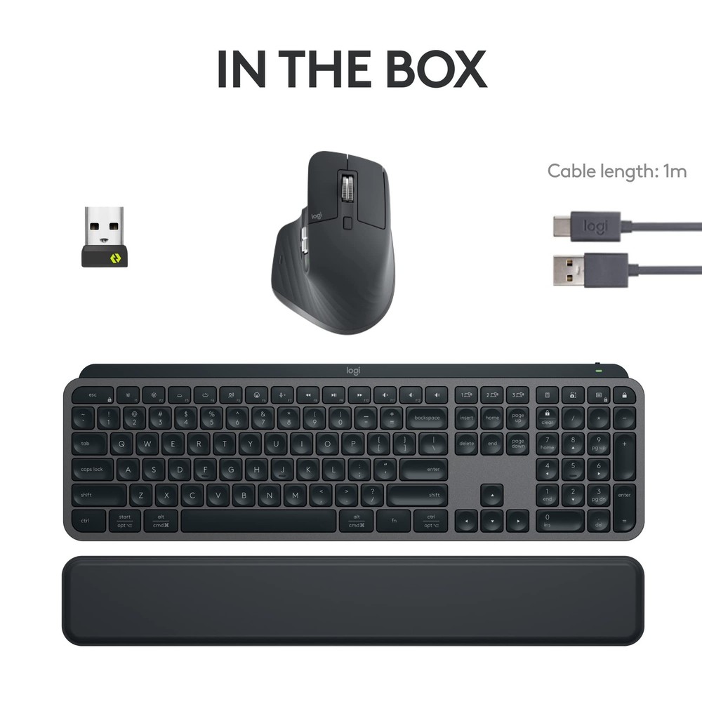 Logitech MX Keys S Combo - Performance Wireless Keyboard and Mouse with Palm ...