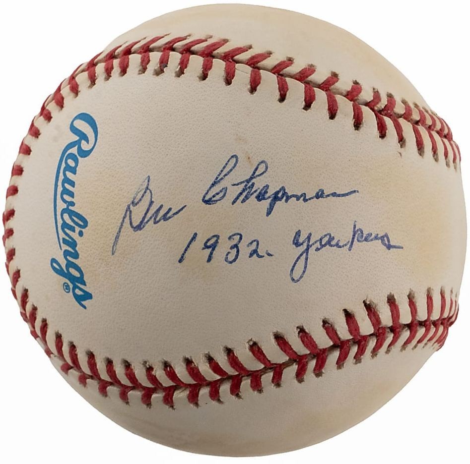 ONE OF A KIND! Ben Chapman "1932 Yankees" Signed & Inscribed Baseball PSA LOA!