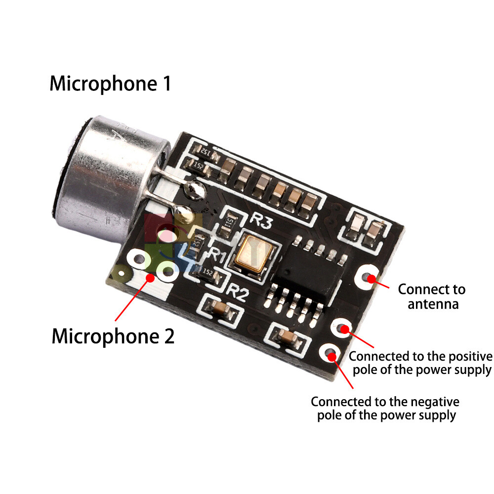 Wireless Microphone MIC FM 10dBm Transmitter Module Support Dual-channel Stereo
