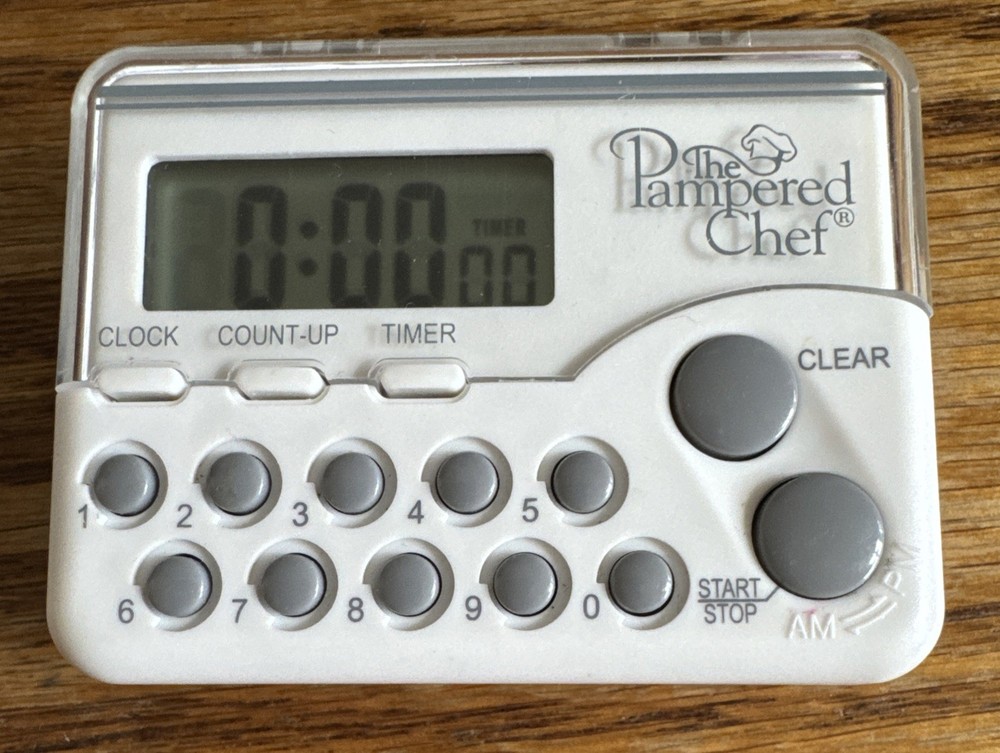 Pampered Chef Hand Held Digital Timer C01Q63 Magnetic Back Tested Working