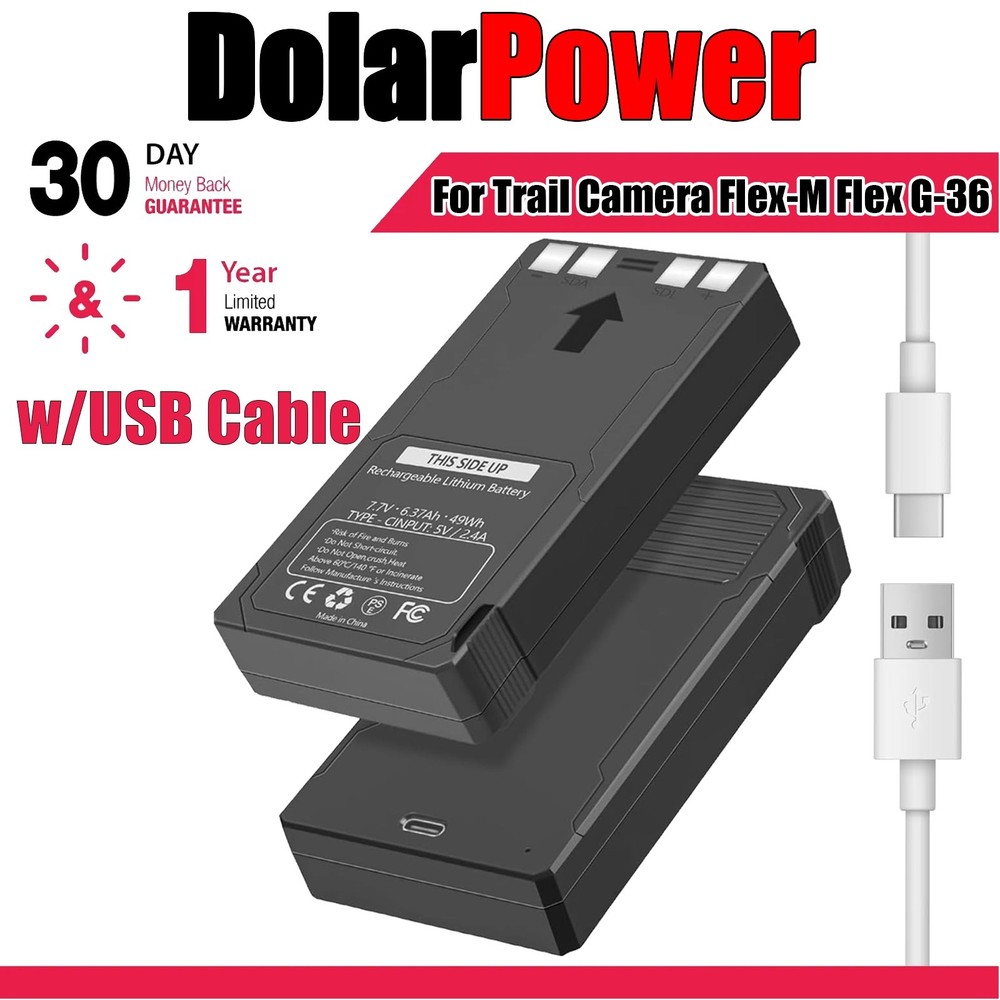 2Pack Rechargeable LIT-22 Battery Compatible For Trail Camera Flex-M Flex G-36