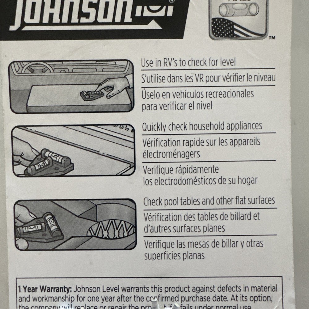 Johnson Level & Tool 125 Cross Check Level 4 Pack - New