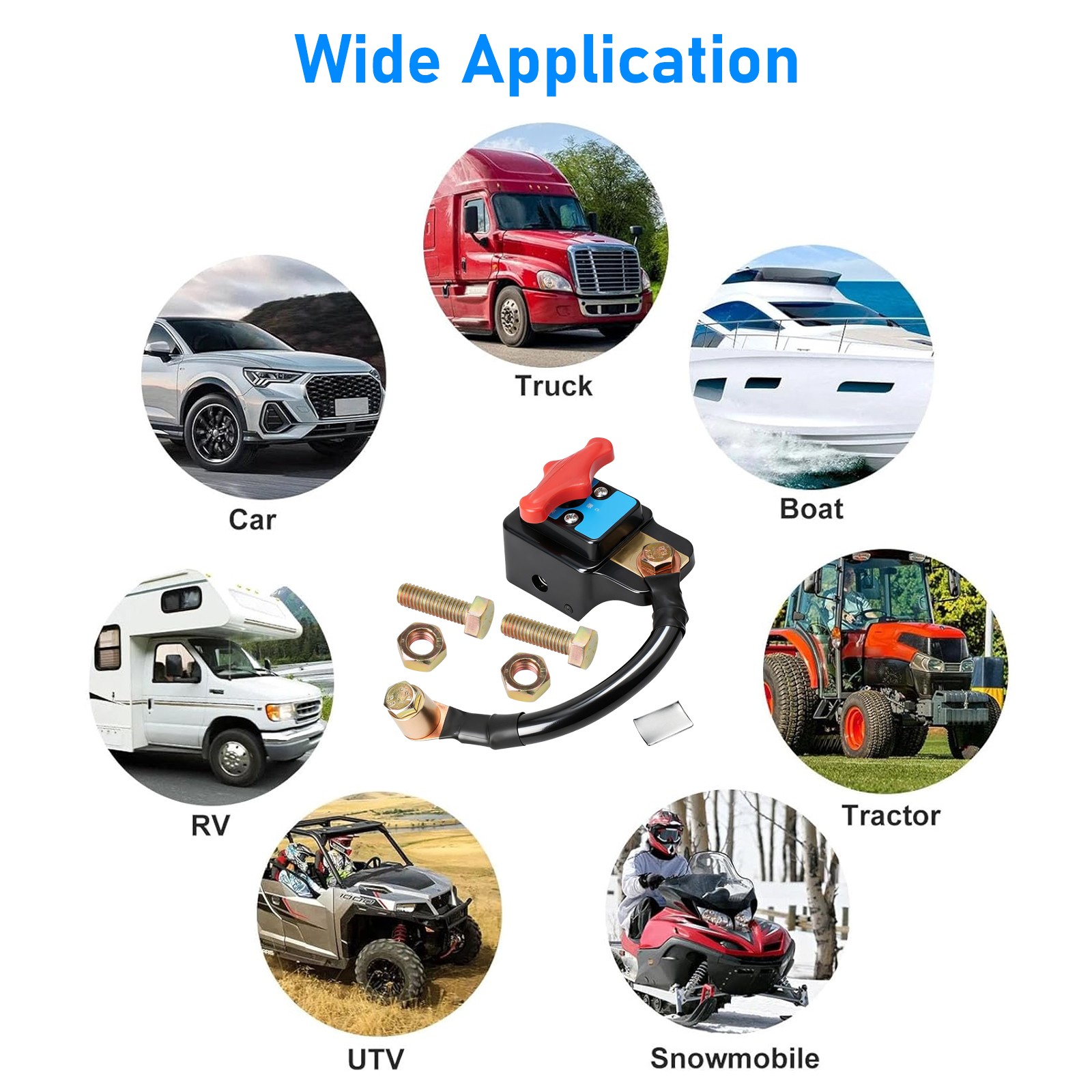 Universal Battery Disconnect Switch 12V 24V Power Cut Off Rotary Isolator Car RV
