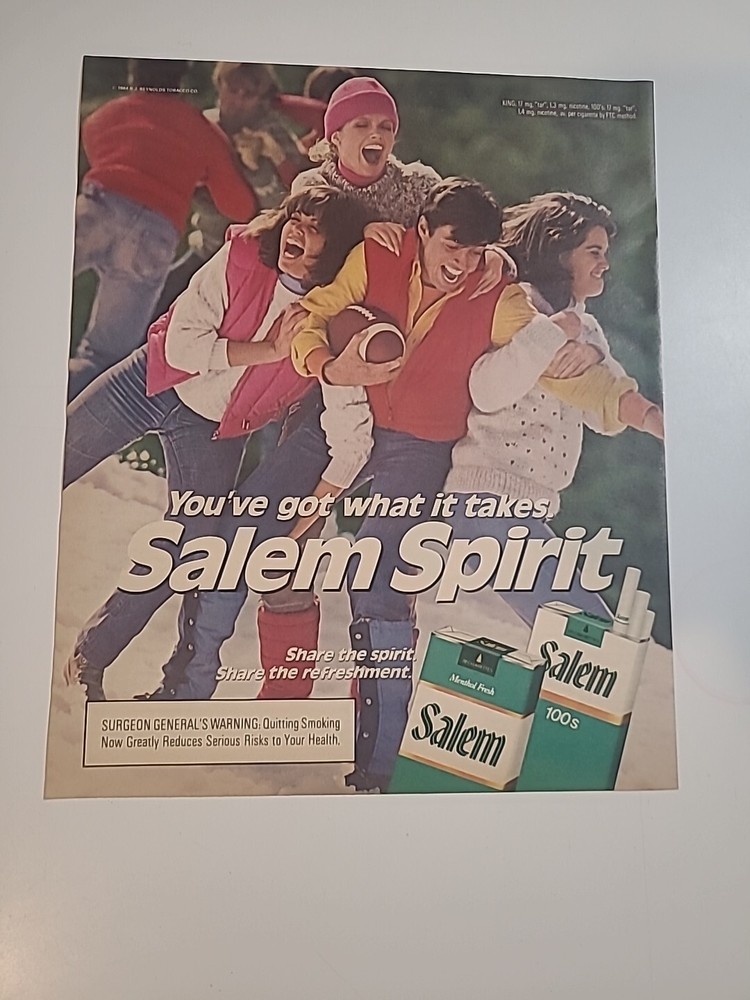 Salem Cigarettes Print Ad 1985 Vintage 10x12
