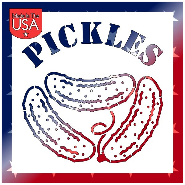 6"x6" Clear Plastic Stencil - Pickles (SCA101)*****