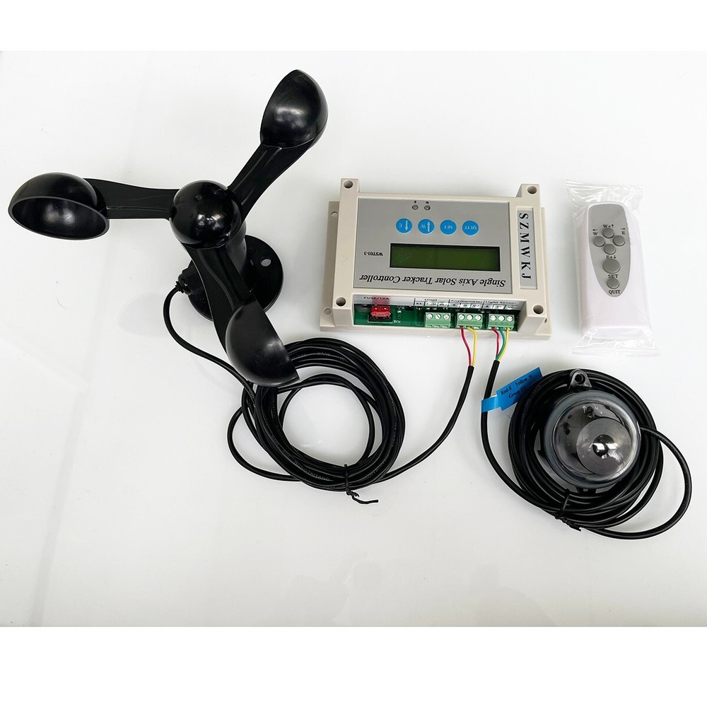 Single Axis Solar Tracker Kits -LCD Controller + Wind Speed Sensor DC 12V/24V DO