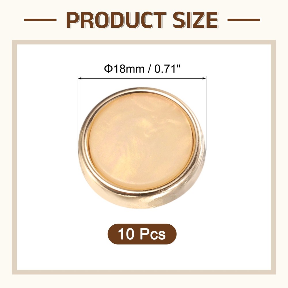 10Pcs Round Button, 18mm/0.7" Resin Decorative Pattern Button, Beige